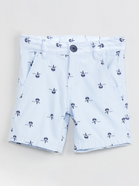 max Boys Blue Printed Regular Fit Regular Shorts