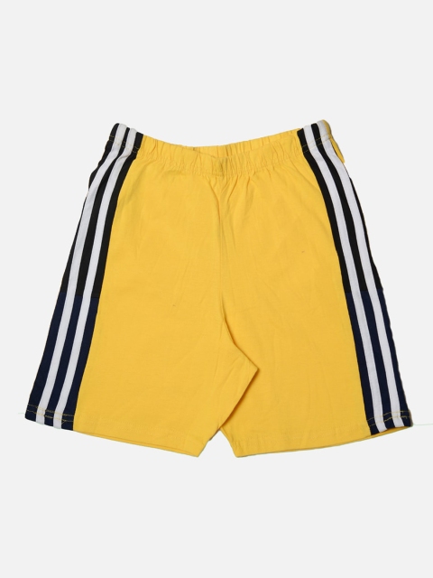 TINY HUG Boys Yellow Solid Regular Fit Regular Shorts