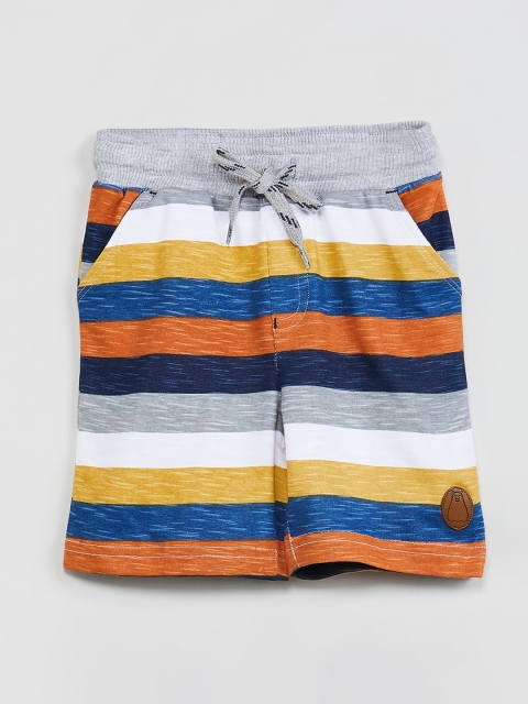 max Boys Multicoloured Striped Regular Shorts, Multi