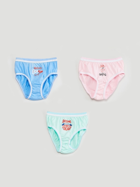 max Girls Pack Of 3 Assorted Basic Briefs M19CIN04MULTI