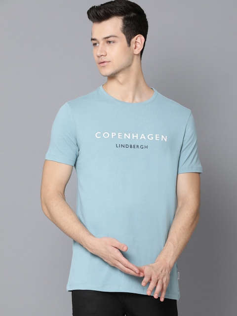 LINDBERGH Men Blue Printed Round Neck T-shirt