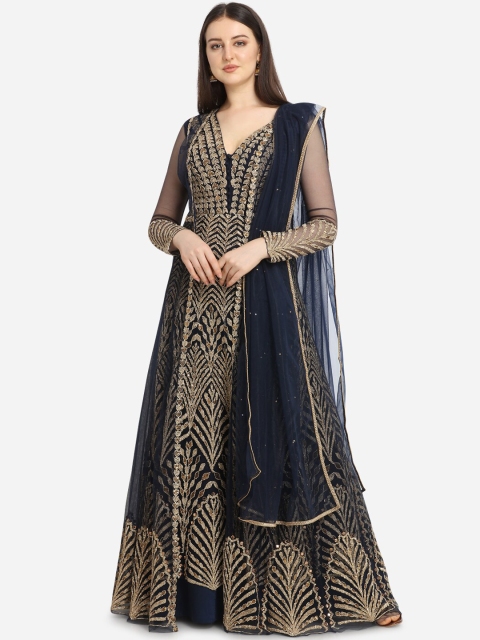 Stylee LIFESTYLE Navy Blue & Gold-Coloured Embroidered Net Semi-Stitched Dress Material
Stylee LIFESTYLE Navy Blue & Gold-Coloured Embroidered Net Semi-Stitched Dress Material