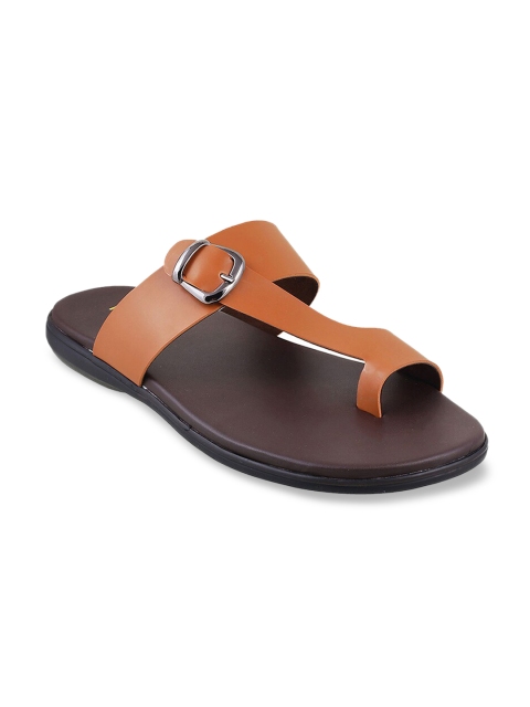 WALKWAY Men Tan Brown Solid Comfort Sandals