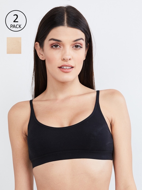 max Pack of 2 Black & Beige Solid Non-Wired Non-Padded Sports Bras WIN192PKTNSFB01BLACK
max Pack of 2 Black & Beige Solid Non-Wired Non-Padded Sports Bras WIN192PKTNSFB01BLACK