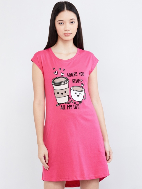 max Pink & White Printed Sleep Shirt