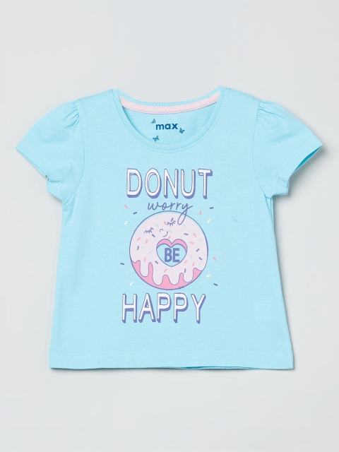 max Girls Blue Printed Top