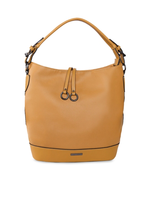 Forever Glam by Pantaloons Mustard Yellow Solid Handheld Bag