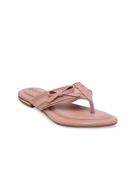 Butterflies Women Peach-Coloured Solid PU Open Toe Flats