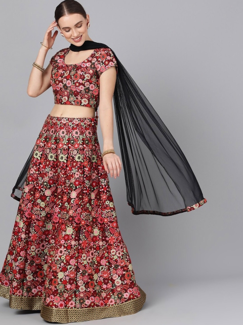 AKS Couture Multicoloured Ready to Wear Lehenga & Blouse with Dupatta, Multi