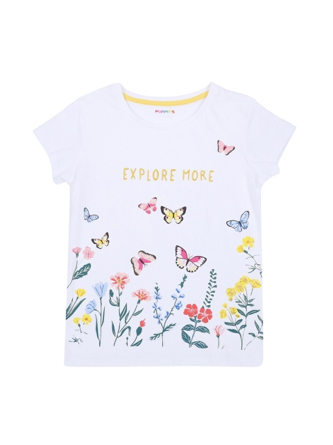 POPPERS by Pantaloons Girls White & Green Floral Printed Embellished Round Neck T-shirt
POPPERS by Pantaloons Girls White & Green Floral Printed Embellished Round Neck T-shirt