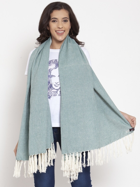 KLOTTHE Women Green Striped Stole