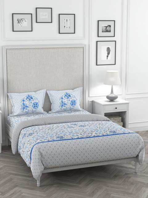 Portico New York Grey & Blue Floral Cadence Bedsheet With Pillow Covers & Duvet Cover
Portico New York Grey & Blue Floral Cadence Bedsheet With Pillow Covers & Duvet Cover