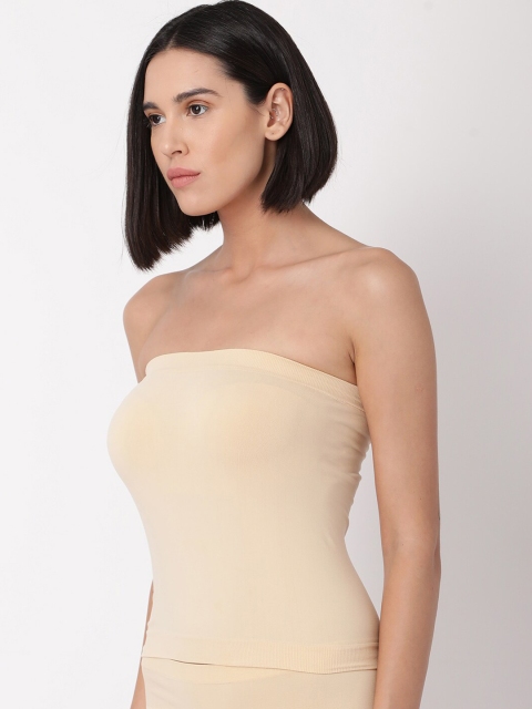 GOLDSTROMS Women Beige Solid Strapless Camisole