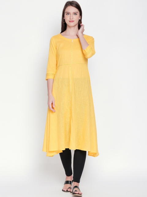 RANGMANCH BY PANTALOONS Women Yellow Solid A-Line Kurta