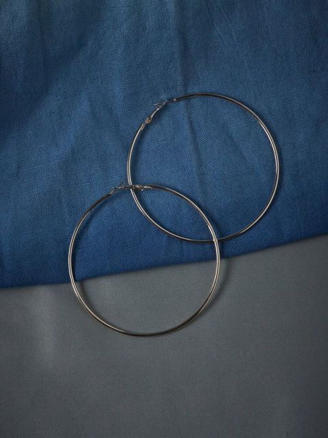ZeroKaata Silver-Plated Circular Hoop Earrings