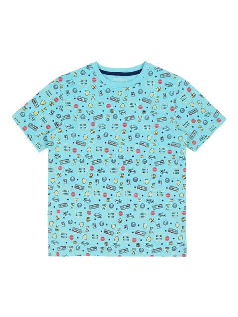POPPERS by Pantaloons Boys Blue Printed Round Neck T-shirt