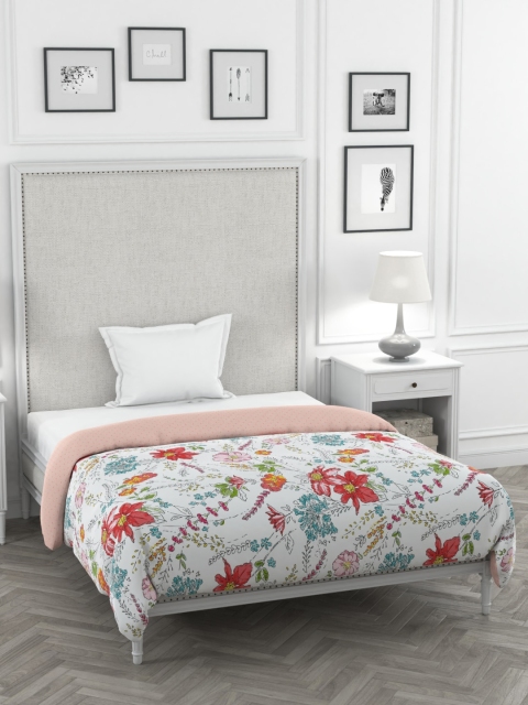 Portico New York White Floral Heavy Winter 120 GSM Single Bed Comforter
