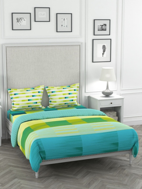 Portico New York Green & Blue Striped Cadence Bedsheet With Pillow Covers & Duvet Cover
Portico New York Green & Blue Striped Cadence Bedsheet With Pillow Covers & Duvet Cover