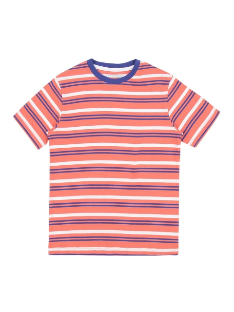 POPPERS by Pantaloons Boys Peach-Coloured Striped Round Neck T-shirt