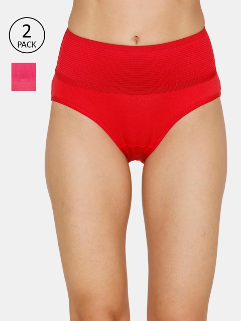 Zivame Women Pack of 2 Assorted Hipster Briefs ZI2385FASHAMMGT