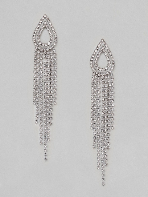 TOKYO TALKIES X rubans FASHION ACCESSORIES Silver-Plated CZ-Studded Classic Drop Earrings
TOKYO TALKIES X rubans FASHION ACCESSORIES Silver-Plated CZ-Studded Classic Drop Earrings