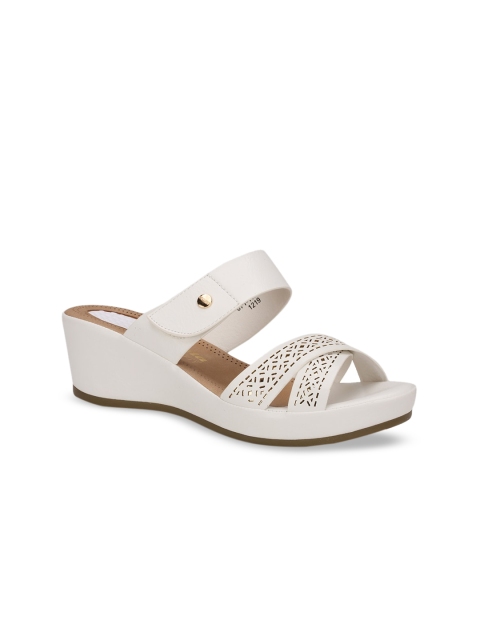 Bata Women Off-White Solid Wedges