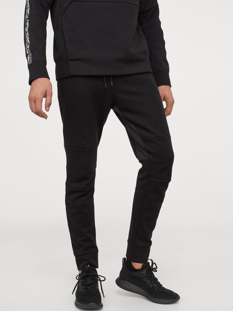 H&M Men Black Solid Sports Trousers