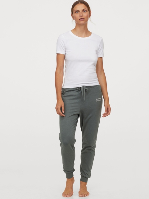 H&M Women Green Solid Pyjama Bottoms