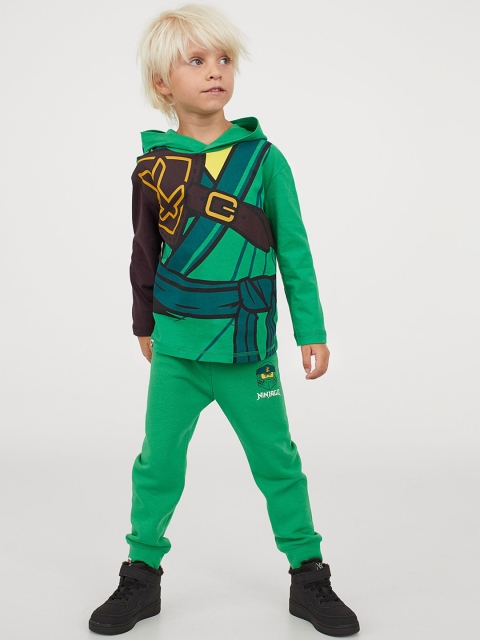 H&M Boys Green 2-Piece Printed Set