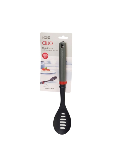 Joseph Joseph Red Duo Slotted Spoon With Integrated Tool Rest, Black