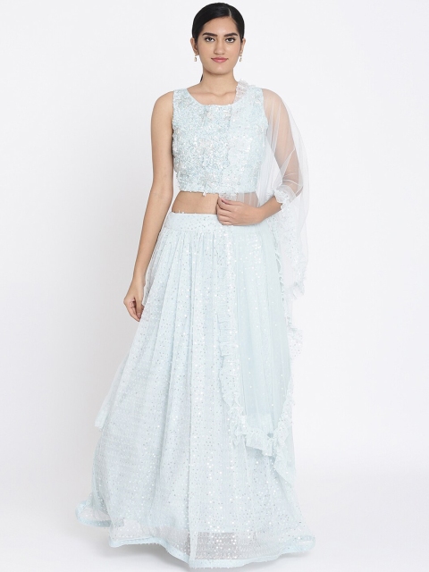 Koskii Green Ready to Wear Lehenga & Blouse with Dupatta