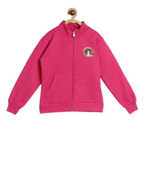 SWEET ANGEL Girls Pink Solid Sweatshirt