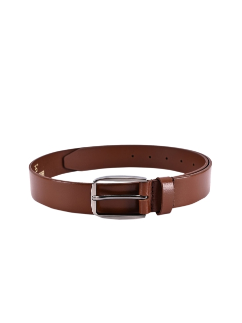BuckleUp Men Tan Brown Leather Solid Belt