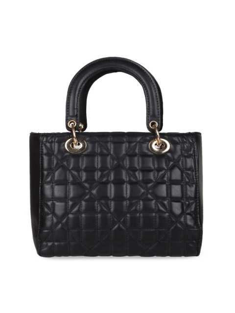 Rocia Black Textured Handheld Bag