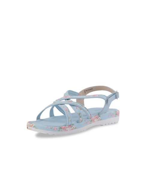 Khadims Girls Blue Printed Open Toe Flats