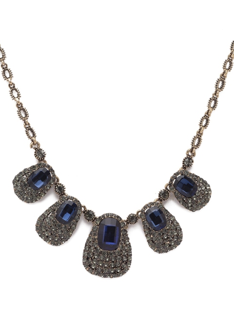 Globus Gold-Plated & Blue Metal Statement Necklace