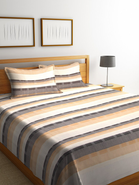 NEUDIS By Dhrohar Beige & Grey Striped Hand Woven Pintuck Double Bed Cover With 2 Pillow Covers
NEUDIS By Dhrohar Beige & Grey Striped Hand Woven Pintuck Double Bed Cover With 2 Pillow Covers