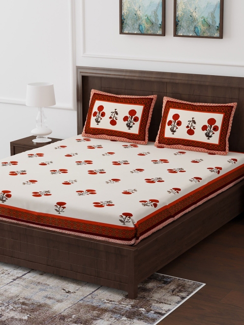 Gulaab Jaipur White & Orange Floral Printed 260TC Cotton Double King Bedsheet With 2 Pillow Covers
Gulaab Jaipur White & Orange Floral Printed 260TC Cotton Double King Bedsheet With 2 Pillow Covers