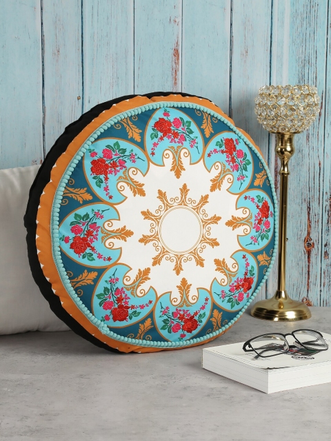 India Circus by Krsnaa Mehta Black & Teal Blue Mandala Festival Printed Round Cushions
India Circus by Krsnaa Mehta Black & Teal Blue Mandala Festival Printed Round Cushions