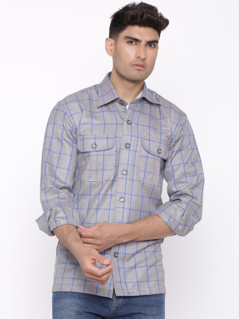 Tistabene Men Grey Checked Shacket