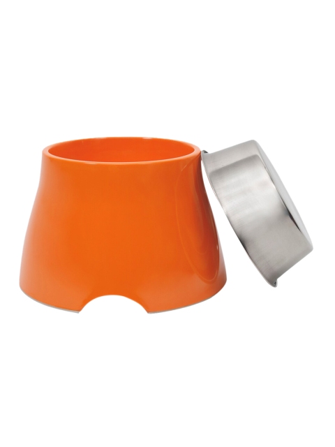 Heads Up For Tails Orange Elevated Dog Bowl