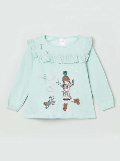 max Girls Blue Embroidered Top