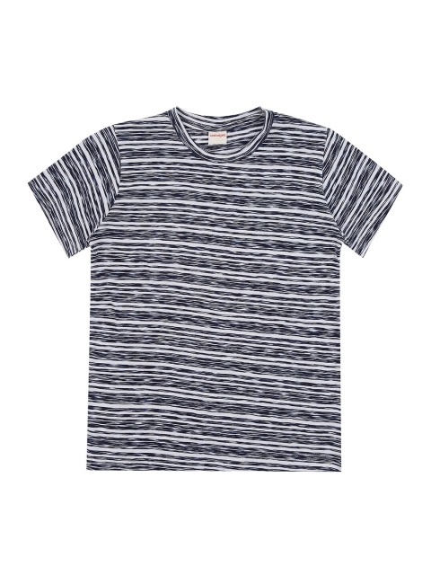 RAINE AND JAINE Boys Navy Blue Striped Round Neck T-shirt