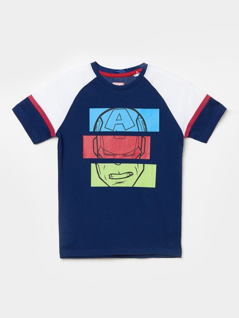 Fame Forever by Lifestyle Boys Navy Blue Printed Round Neck T-shirt