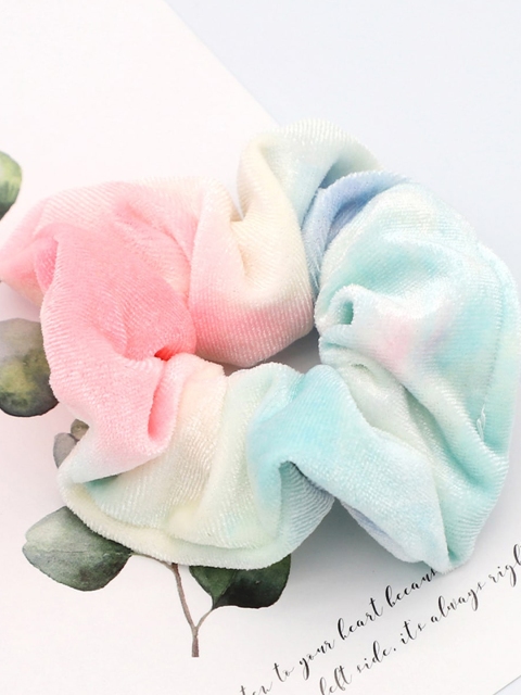 Toniq Kids Girls Blue & Pink Dye Pattern Hair Scrunchy Rubberband
