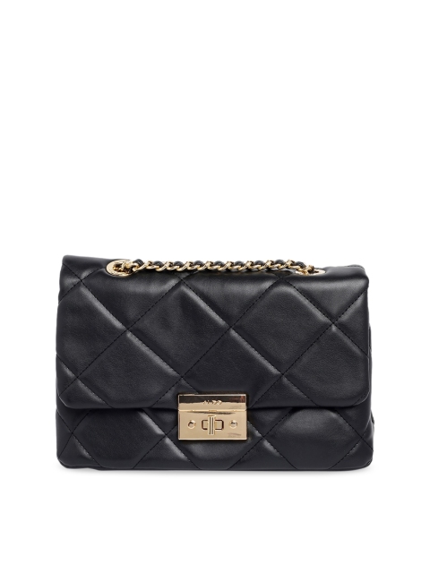 ALDO Black Textured Satchel