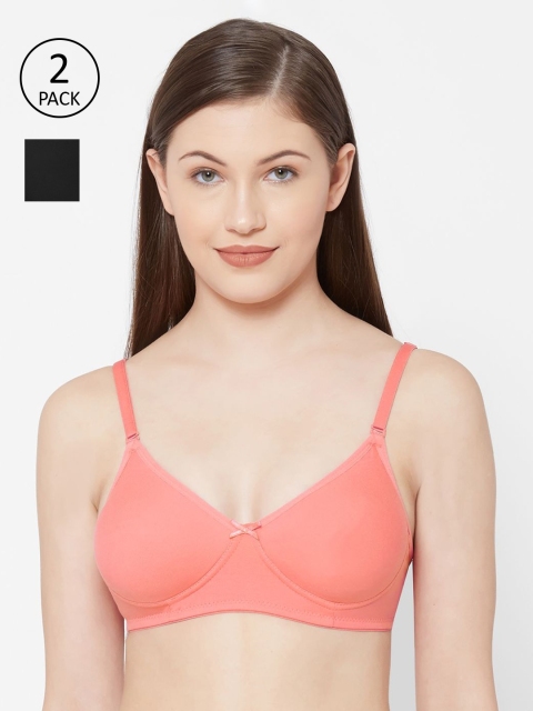 Juliet Women Pack Of 2 Solid Non Padded Non-Wired All Day Comfort T-Shirt Bra 1030 PHBLACK, Coral
Juliet Women Pack Of 2 Solid Non Padded Non-Wired All Day Comfort T-Shirt Bra 1030 PHBLACK, Coral