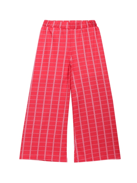 ADIVA Girls Pink & White Checked Wide Leg Palazzos