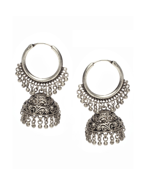 Alankruthi Silver-Toned Contemporary Studs