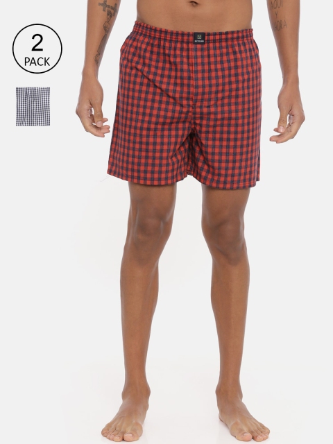 IMYOUNG Men Pack Of 2 Assorted Pure Cotton Boxers IMYBXRPK239